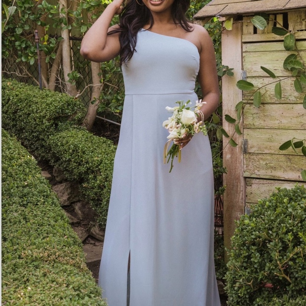 Show Me Your MuMu One-Shoulder Light Blue Dress